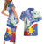 Philippines Flag Couples Matching Short Sleeve Bodycon Dress and Hawaiian Shirt Sampaguita Jasmine with Polynesian Tribal