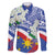 Philippines Flag Family Matching Off The Shoulder Long Sleeve Dress and Hawaiian Shirt Sampaguita Jasmine with Polynesian Tribal