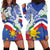 Philippines Flag Hoodie Dress Sampaguita Jasmine with Polynesian Tribal