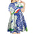 Philippines Flag Kid Short Sleeve Dress Sampaguita Jasmine with Polynesian Tribal
