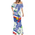 Philippines Flag Mermaid Dress Sampaguita Jasmine with Polynesian Tribal