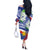 Philippines Flag Off The Shoulder Long Sleeve Dress Sampaguita Jasmine with Polynesian Tribal