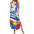 Philippines Flag Summer Maxi Dress Sampaguita Jasmine with Polynesian Tribal