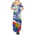 Philippines Flag Summer Maxi Dress Sampaguita Jasmine with Polynesian Tribal