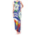 Philippines Flag Tank Maxi Dress Sampaguita Jasmine with Polynesian Tribal