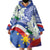 Philippines Flag Wearable Blanket Hoodie Sampaguita Jasmine with Polynesian Tribal