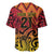 New Zealand Rangatira Custom Baseball Jersey Red and Gold Niho Taniwha Maori Tribal