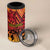 New Zealand Rangatira Custom 4 in 1 Can Cooler Tumbler Red and Gold Niho Taniwha Maori Tribal
