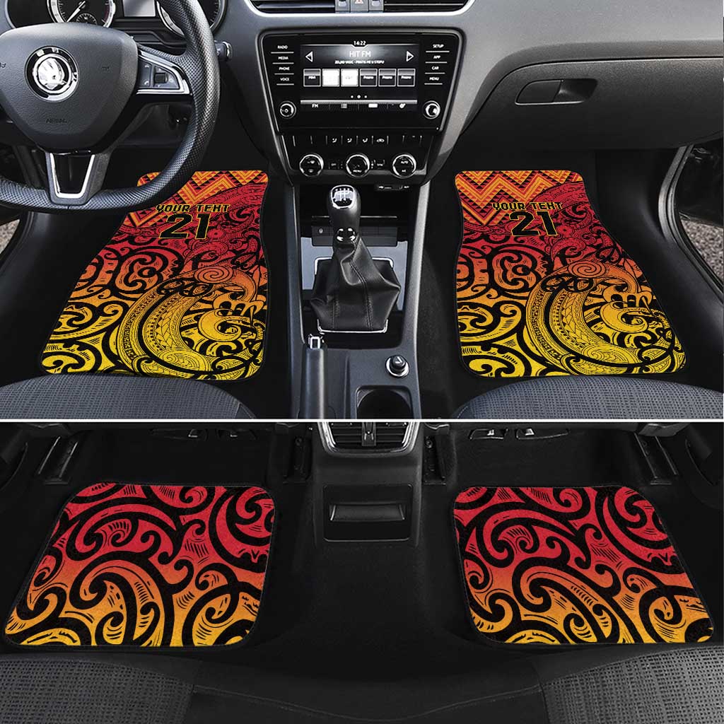 New Zealand Rangatira Custom Car Mats Red and Gold Niho Taniwha Maori Tribal
