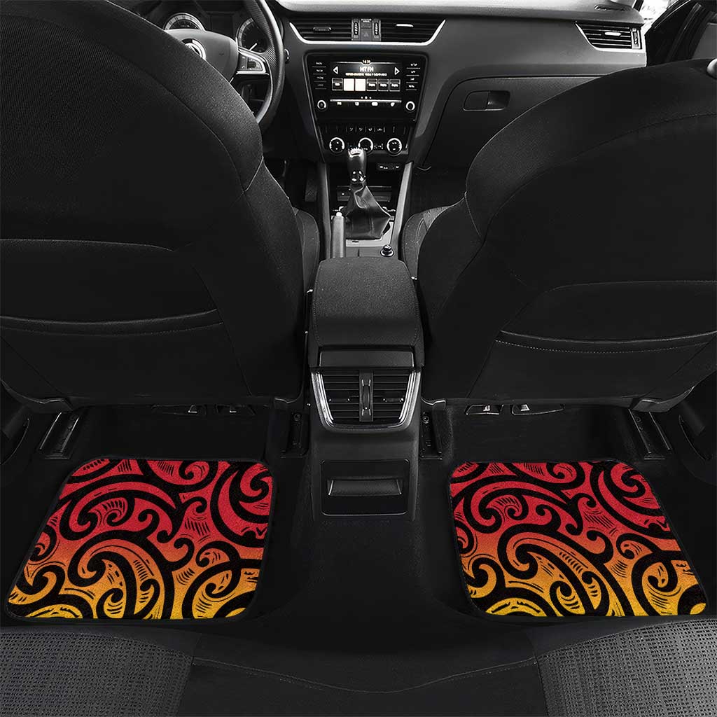 New Zealand Rangatira Custom Car Mats Red and Gold Niho Taniwha Maori Tribal