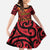 New Zealand Rangatira Custom Family Matching Mermaid Dress and Hawaiian Shirt Red and Gold Niho Taniwha Maori Tribal