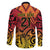 New Zealand Rangatira Custom Family Matching Mermaid Dress and Hawaiian Shirt Red and Gold Niho Taniwha Maori Tribal