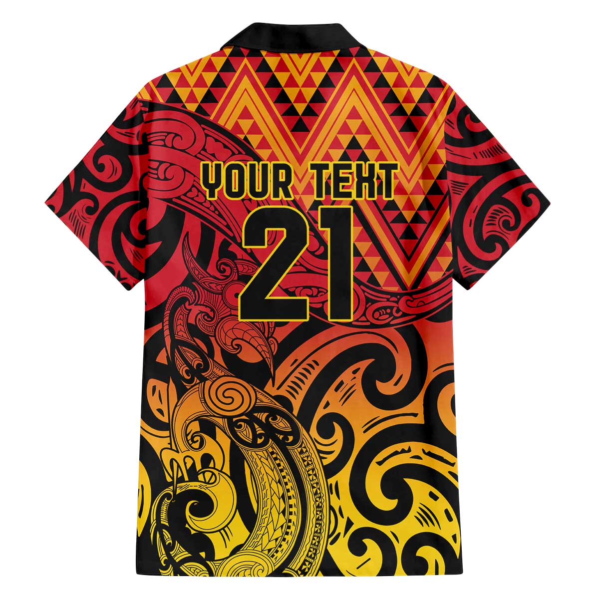 New Zealand Rangatira Custom Family Matching Off The Shoulder Long Sleeve Dress and Hawaiian Shirt Red and Gold Niho Taniwha Maori Tribal LT9 - Polynesian Pride