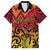New Zealand Rangatira Custom Family Matching Tank Maxi Dress and Hawaiian Shirt Red and Gold Niho Taniwha Maori Tribal