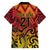 New Zealand Rangatira Custom Family Matching Tank Maxi Dress and Hawaiian Shirt Red and Gold Niho Taniwha Maori Tribal
