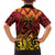 New Zealand Rangatira Custom Kid Hawaiian Shirt Red and Gold Niho Taniwha Maori Tribal