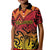 New Zealand Rangatira Custom Kid Polo Shirt Red and Gold Niho Taniwha Maori Tribal