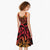 New Zealand Rangatira Custom Midi Dress Red and Gold Niho Taniwha Maori Tribal - Polynesian Pride