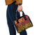 New Zealand Rangatira Custom Shoulder Handbag Red and Gold Niho Taniwha Maori Tribal