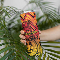 New Zealand Rangatira Custom Skinny Tumbler Red and Gold Niho Taniwha Maori Tribal LT9 - Polynesian Pride