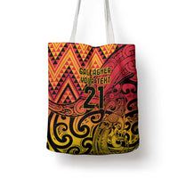 New Zealand Rangatira Custom Tote Bag Red and Gold Niho Taniwha Maori Tribal - Polynesian Pride