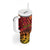New Zealand Rangatira Custom Tumbler With Handle Red and Gold Niho Taniwha Maori Tribal