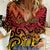 New Zealand Rangatira Custom Women Casual Shirt Red and Gold Niho Taniwha Maori Tribal
