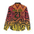 New Zealand Rangatira Custom Women Casual Shirt Red and Gold Niho Taniwha Maori Tribal