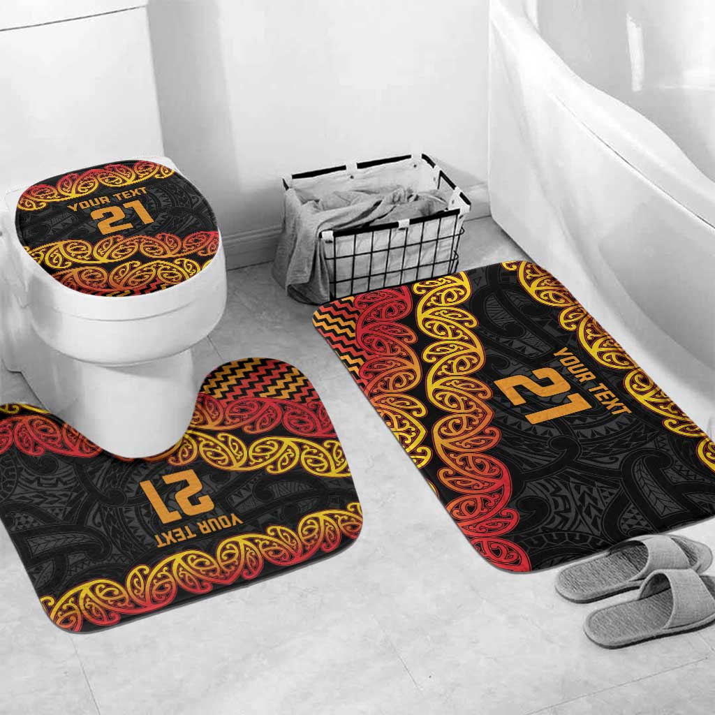 New Zealand Rugby Pacific Custom Bathroom Set Rangatira Maori Kowhaiwhai Pattern - Polynesian Pride