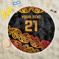 New Zealand Rugby Pacific Custom Beach Blanket Rangatira Maori Kowhaiwhai Pattern