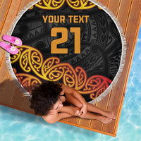 New Zealand Rugby Pacific Custom Beach Blanket Rangatira Maori Kowhaiwhai Pattern