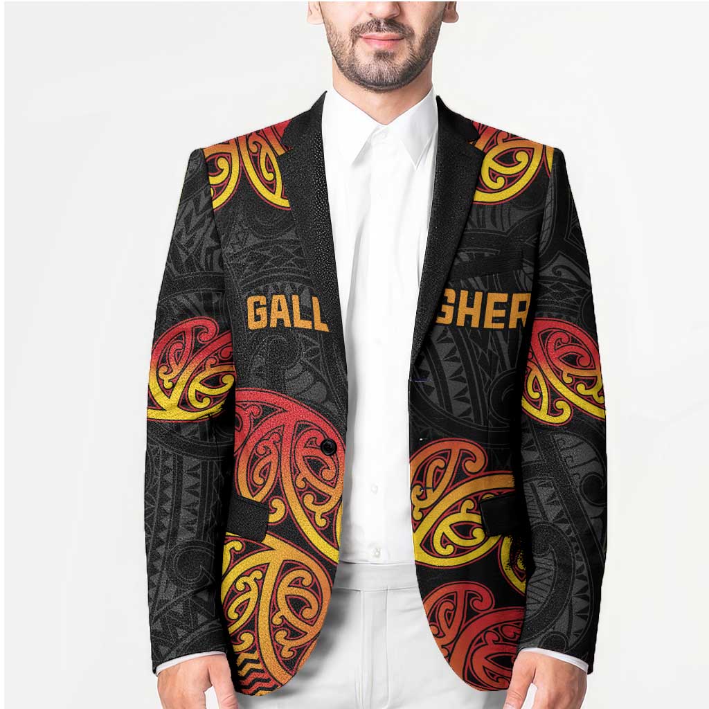 New Zealand Rugby Pacific Custom Blazer Rangatira Maori Kowhaiwhai Pattern - Polynesian Pride