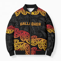 New Zealand Rugby Pacific Custom Bomber Puffer Jacket Rangatira Maori Kowhaiwhai Pattern - Polynesian Pride