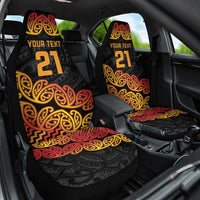 New Zealand Rugby Pacific Custom Car Seat Cover Rangatira Maori Kowhaiwhai Pattern