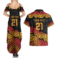New Zealand Rugby Pacific Custom Couples Matching Summer Maxi Dress and Hawaiian Shirt Rangatira Maori Kowhaiwhai Pattern LT9 - Polynesian Pride