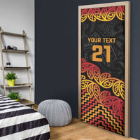 New Zealand Rugby Pacific Custom Door Cover Rangatira Maori Kowhaiwhai Pattern - Polynesian Pride