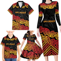 New Zealand Rugby Pacific Custom Family Matching Long Sleeve Bodycon Dress and Hawaiian Shirt Rangatira Maori Kowhaiwhai Pattern LT9 - Polynesian Pride