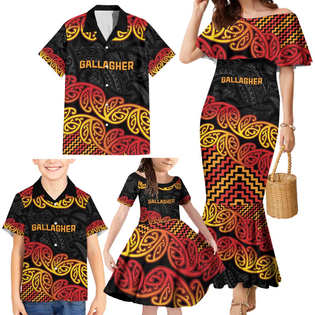 New Zealand Rugby Pacific Custom Family Matching Mermaid Dress and Hawaiian Shirt Rangatira Maori Kowhaiwhai Pattern LT9 - Polynesian Pride