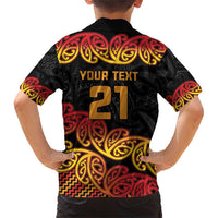 New Zealand Rugby Pacific Custom Family Matching Short Sleeve Bodycon Dress and Hawaiian Shirt Rangatira Maori Kowhaiwhai Pattern LT9 - Polynesian Pride
