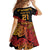 New Zealand Rugby Pacific Custom Kid Short Sleeve Dress Rangatira Maori Kowhaiwhai Pattern