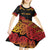 New Zealand Rugby Pacific Custom Kid Short Sleeve Dress Rangatira Maori Kowhaiwhai Pattern