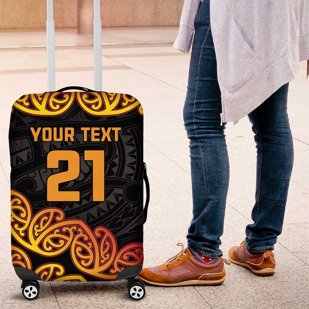New Zealand Rugby Pacific Custom Luggage Cover Rangatira Maori Kowhaiwhai Pattern
