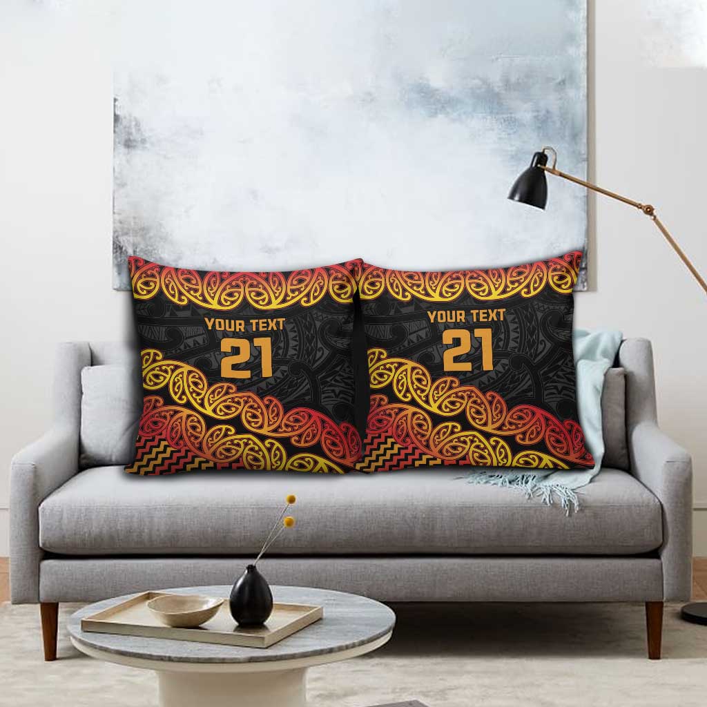 New Zealand Rugby Pacific Custom Pillow Cover Rangatira Maori Kowhaiwhai Pattern - Polynesian Pride