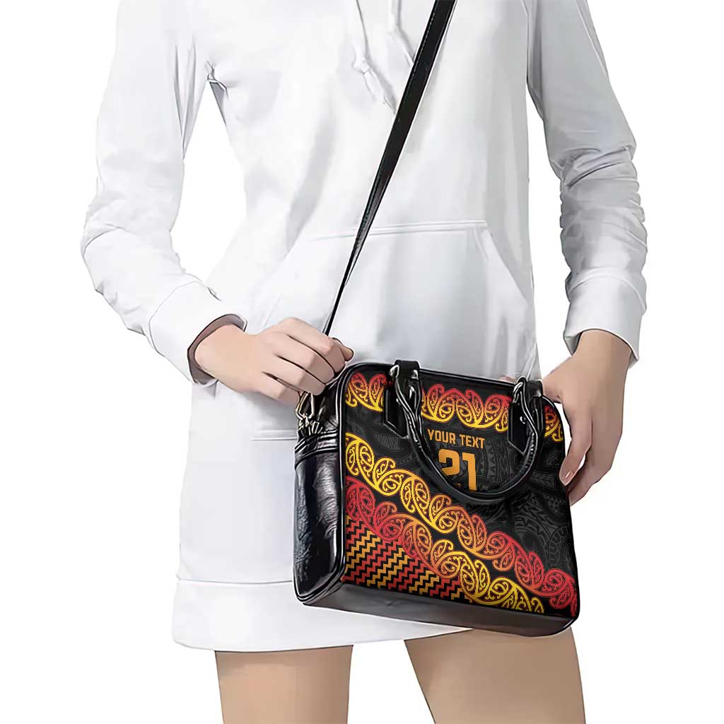New Zealand Rugby Pacific Custom Shoulder Handbag Rangatira Maori Kowhaiwhai Pattern
