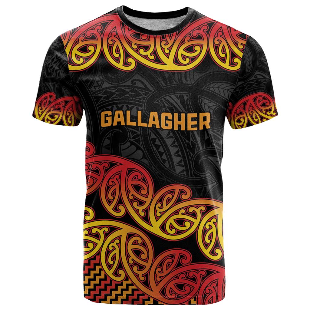 New Zealand Rugby Pacific Custom T Shirt Rangatira Maori Kowhaiwhai Pattern