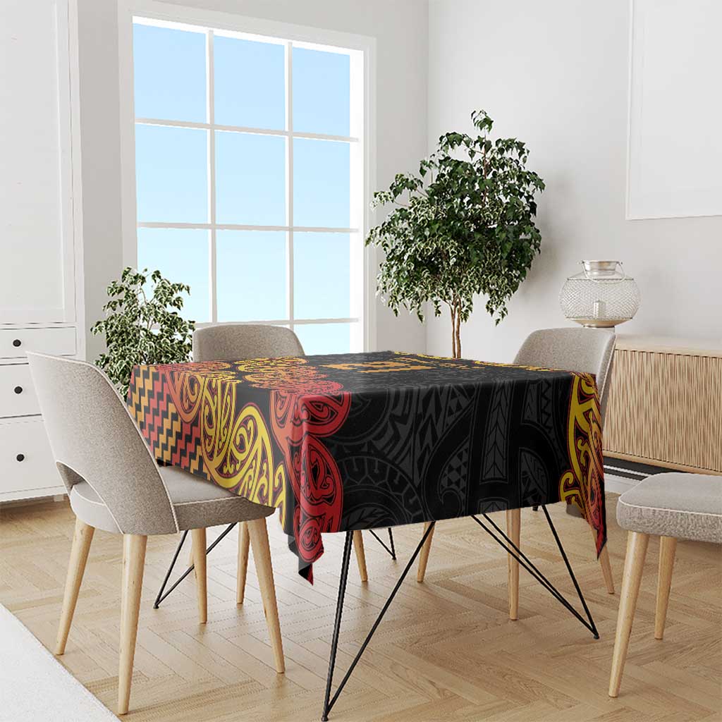 New Zealand Rugby Pacific Custom Tablecloth Rangatira Maori Kowhaiwhai Pattern