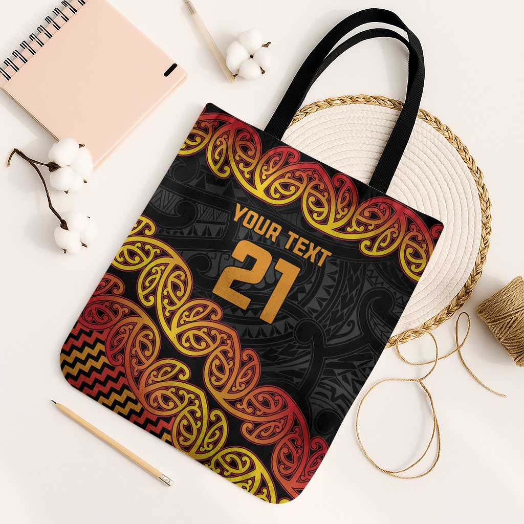 New Zealand Rugby Pacific Custom Tote Bag Rangatira Maori Kowhaiwhai Pattern - Polynesian Pride