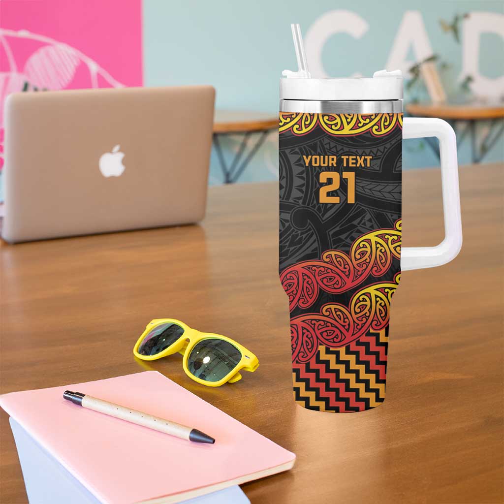 New Zealand Rugby Pacific Custom Tumbler With Handle Rangatira Maori Kowhaiwhai Pattern