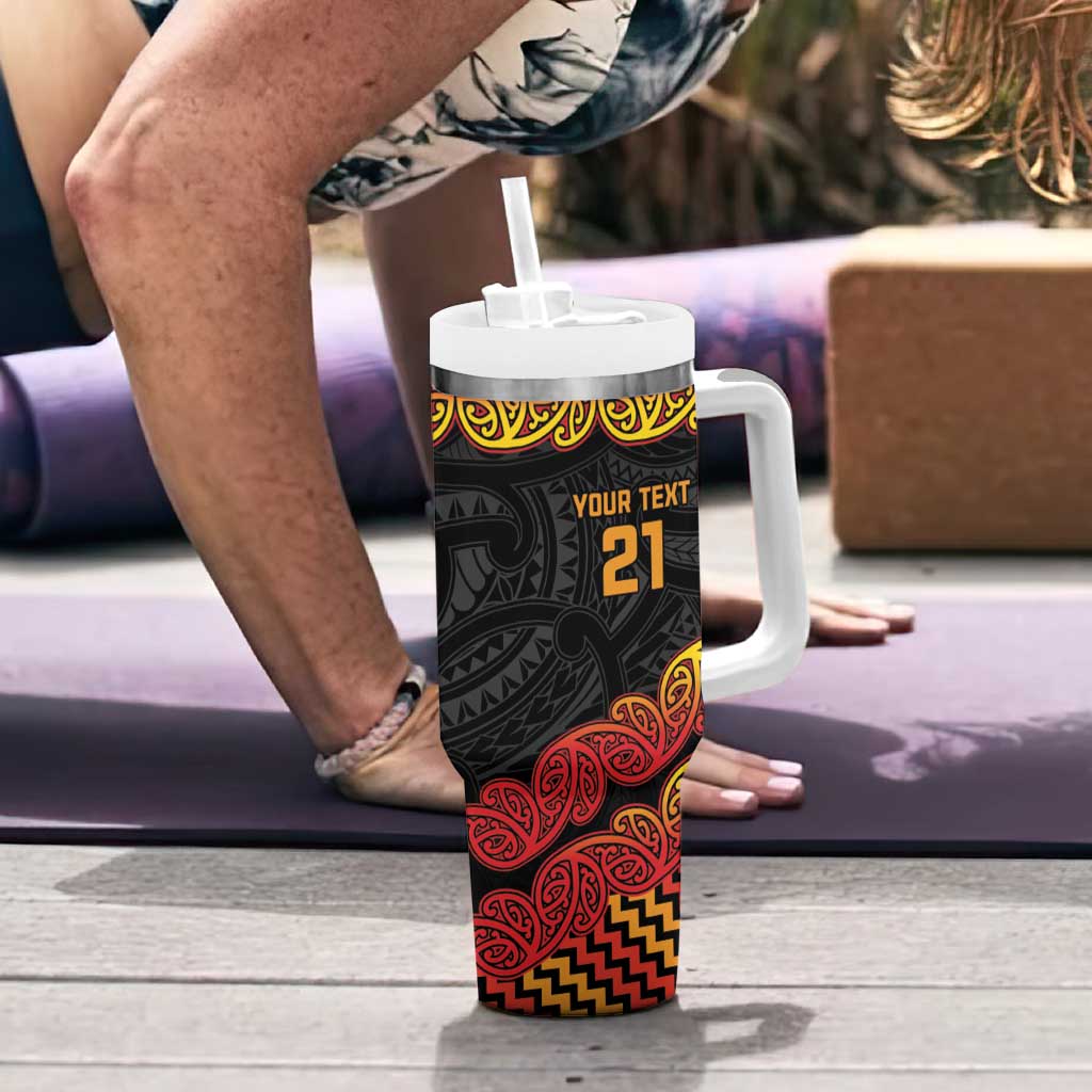 New Zealand Rugby Pacific Custom Tumbler With Handle Rangatira Maori Kowhaiwhai Pattern