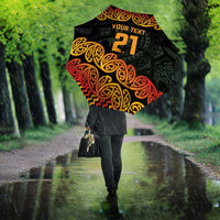 New Zealand Rugby Pacific Custom Umbrella Rangatira Maori Kowhaiwhai Pattern - Polynesian Pride
